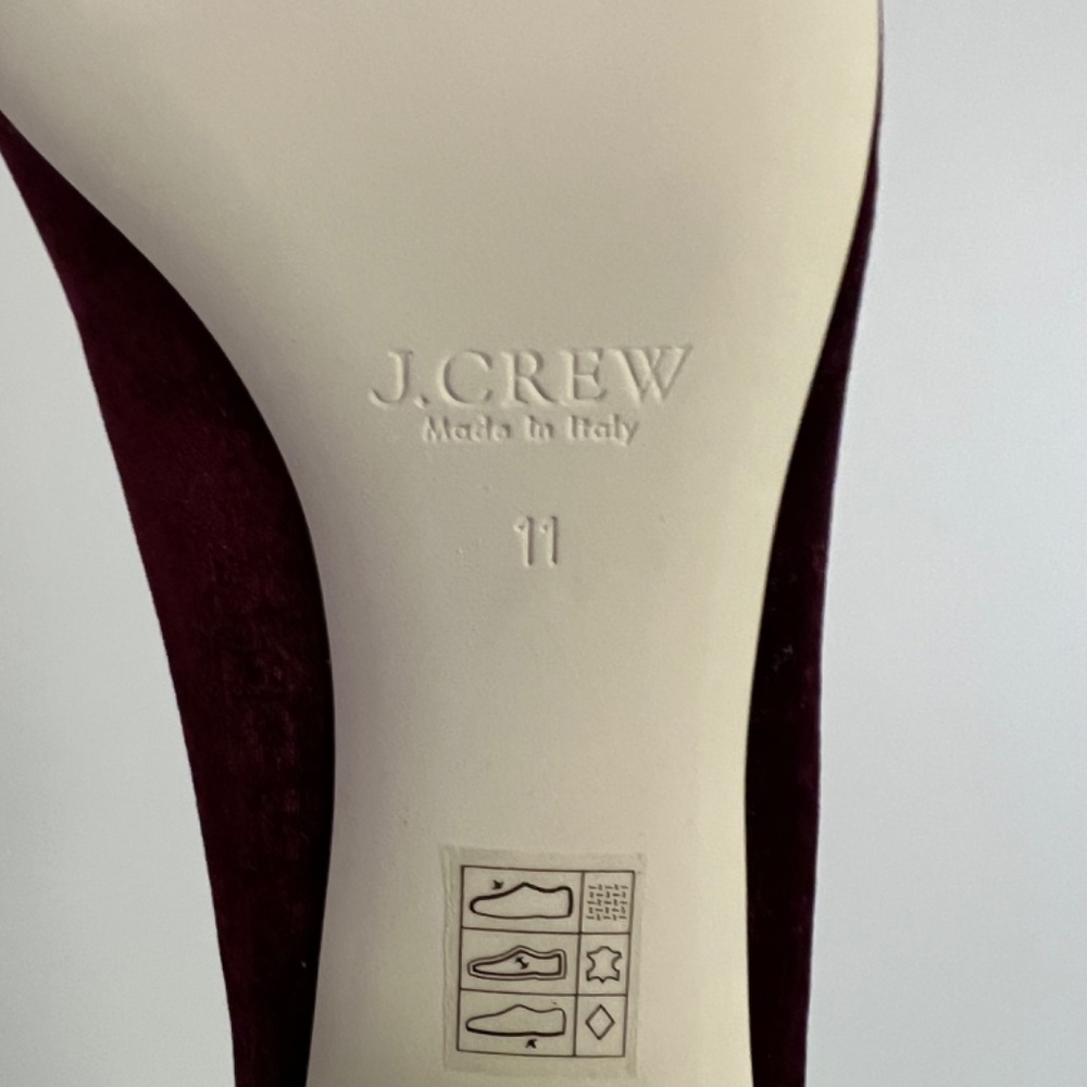 J. Crew Avery Heel in Burgundy Velvet size 11 - Picture 5 of 5